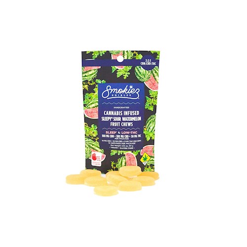 Smokiez - CBD:CBN Sleepy Sour Watermelon Trifecta Fruit Chews 100:100:50mg 10pk