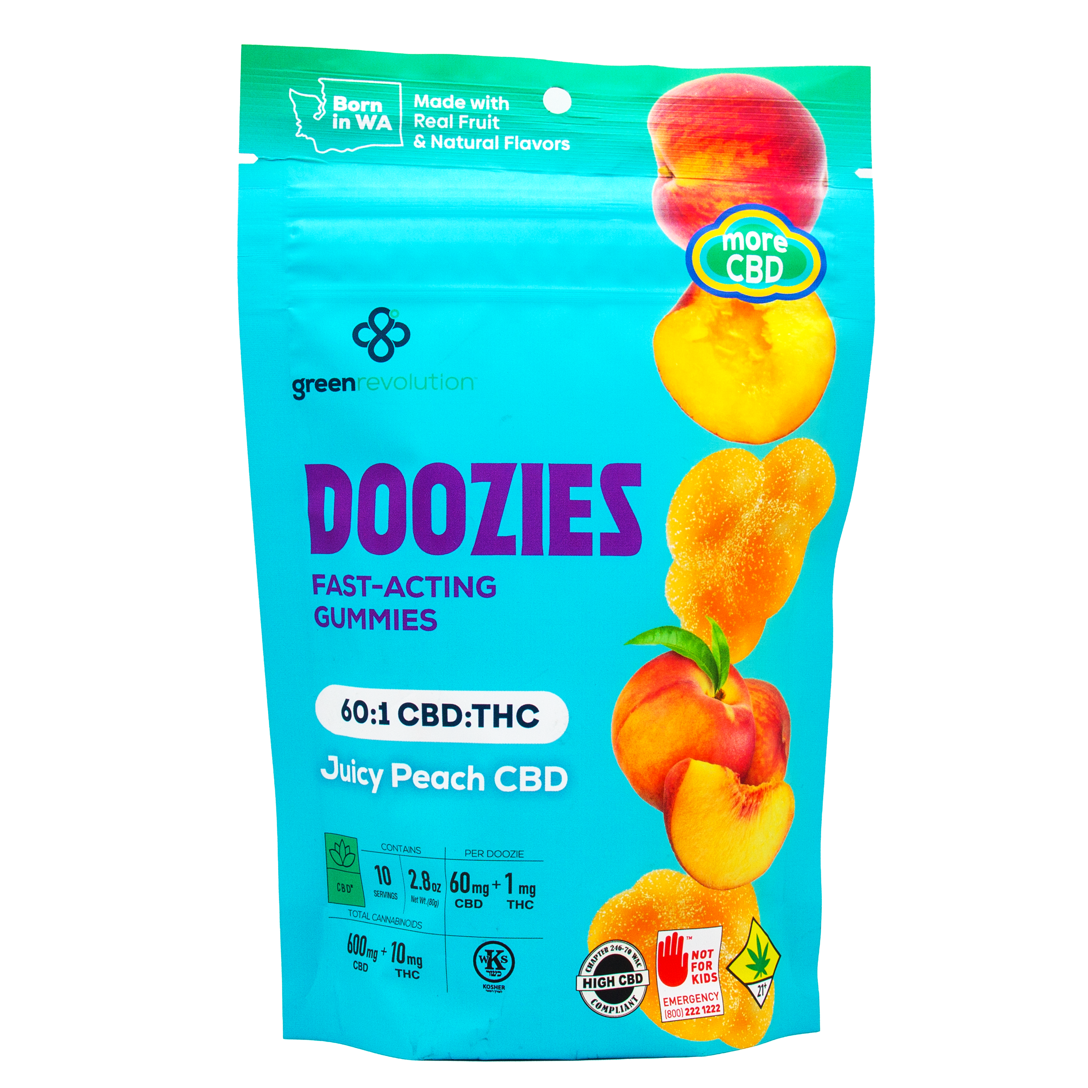 Doozies - Peach 60:1 CBD 10pk