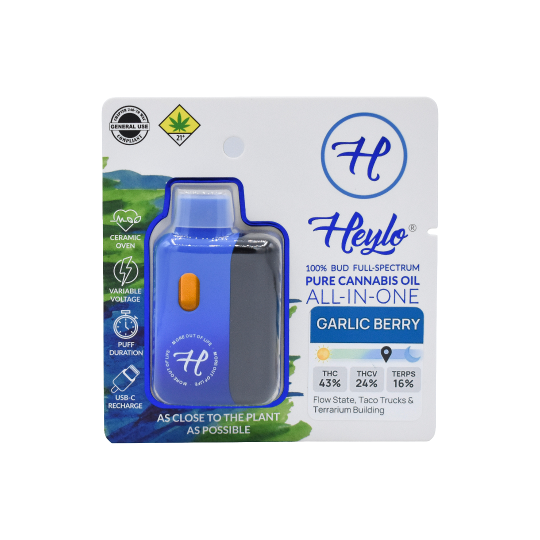 Garlic Berry CO2 Disposable | Heylo - 1g, Vapes - Lux Pot Shop Ballard
