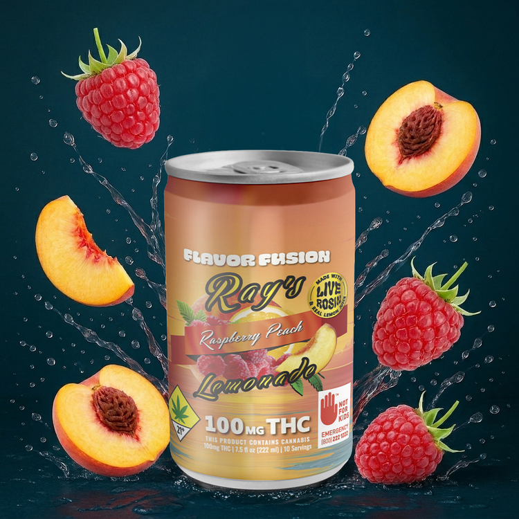 Raspberry Peach Lemonade - FLAVORED - (100mg) - RAYS LEMONADE