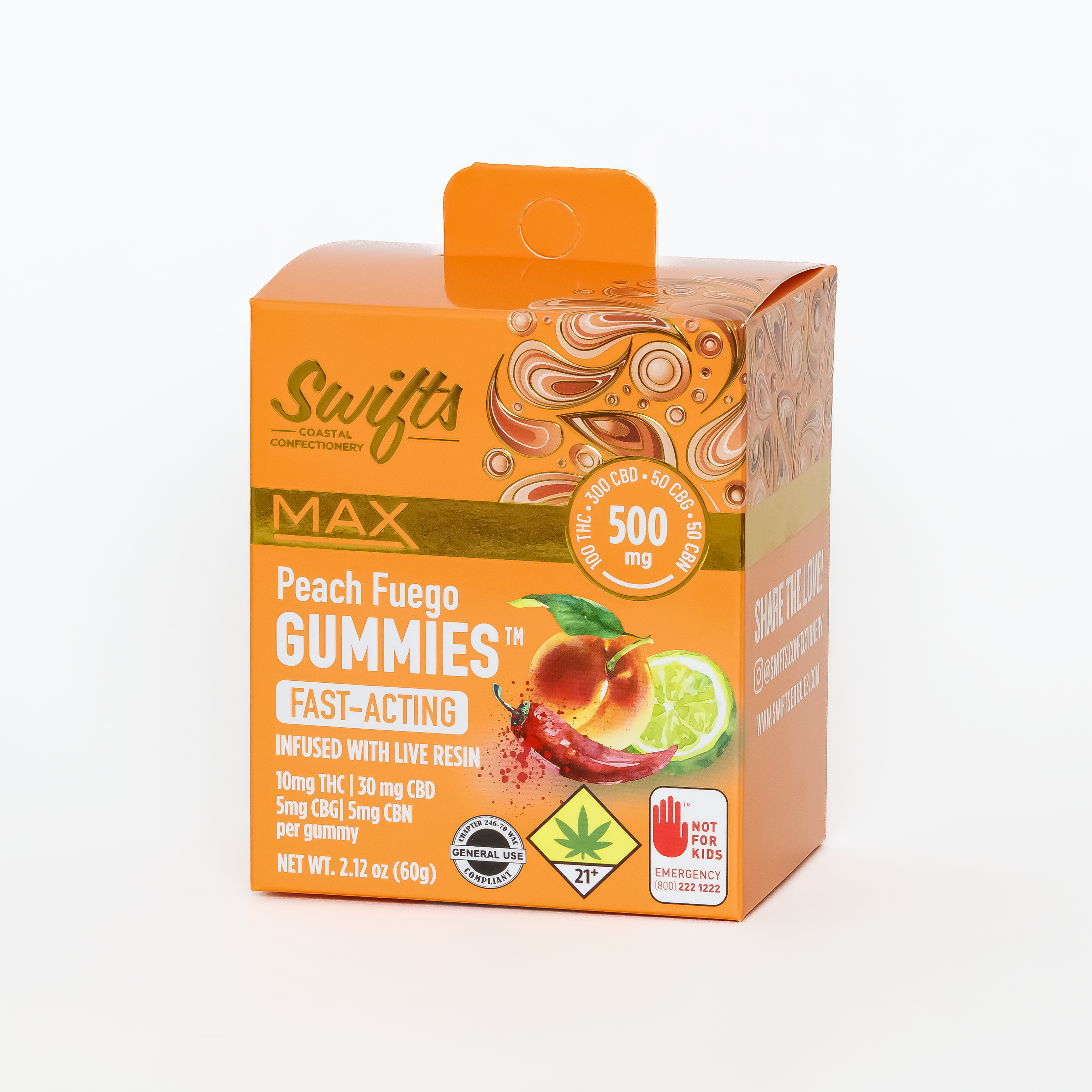 Edible Gummies MAX Peach Fuego
