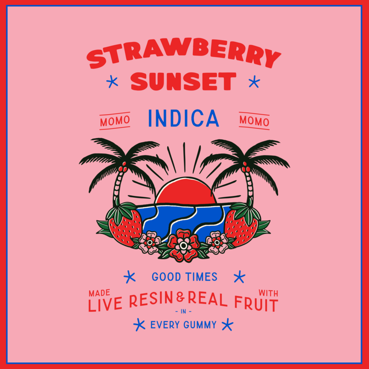 CBN 1:1 Strawberry Sunset - Live Resin Gummies 150g