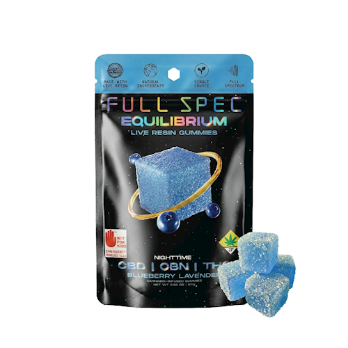 Leafwerx - Full Spec - Elite Equilibrium - CBD:CBN:THC Relax Blueberry Lavender Dream Protocol Gummies 100:100:100mg 10pk