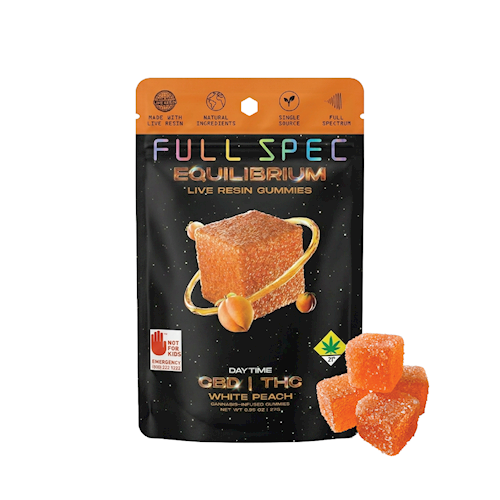 Leafwerx - Full Spec - Elite Equilibrium - CBD Recharge White Peach Harmonic Aura Gummies 500:100mg 10pk