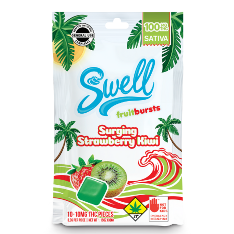 100mg THC Edible Sativa Surging Strawberry Kiwi Fruit Burst Swell