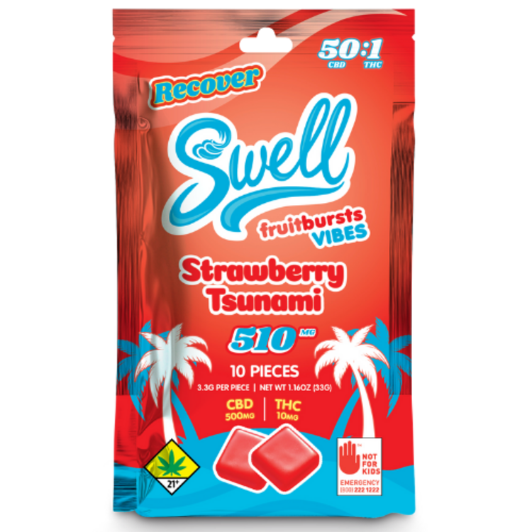 10mg THC : 500mg CBD Edible Strawberry Tsunami Fruit Burst Vibes Swell