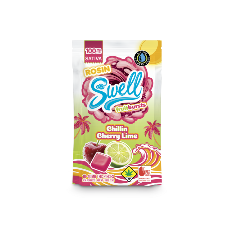 100mg THC Edible Sativa Rosin Chillin Cherry Lime Fruit Bursts Swell