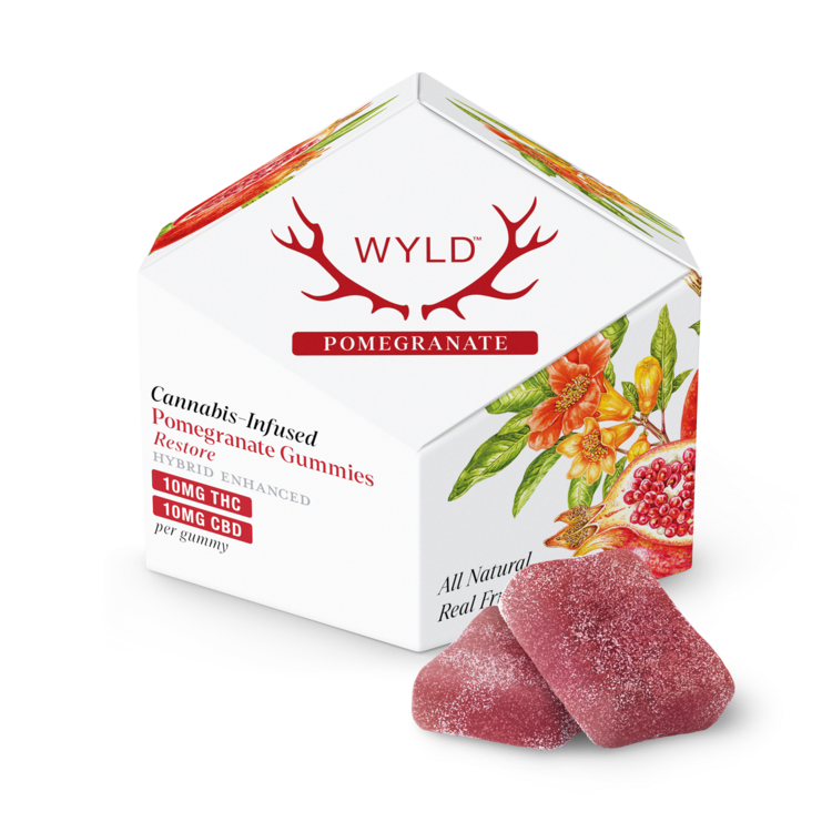 WYLD Solid Edible 1:1 Pomegranate 10pk@200mg