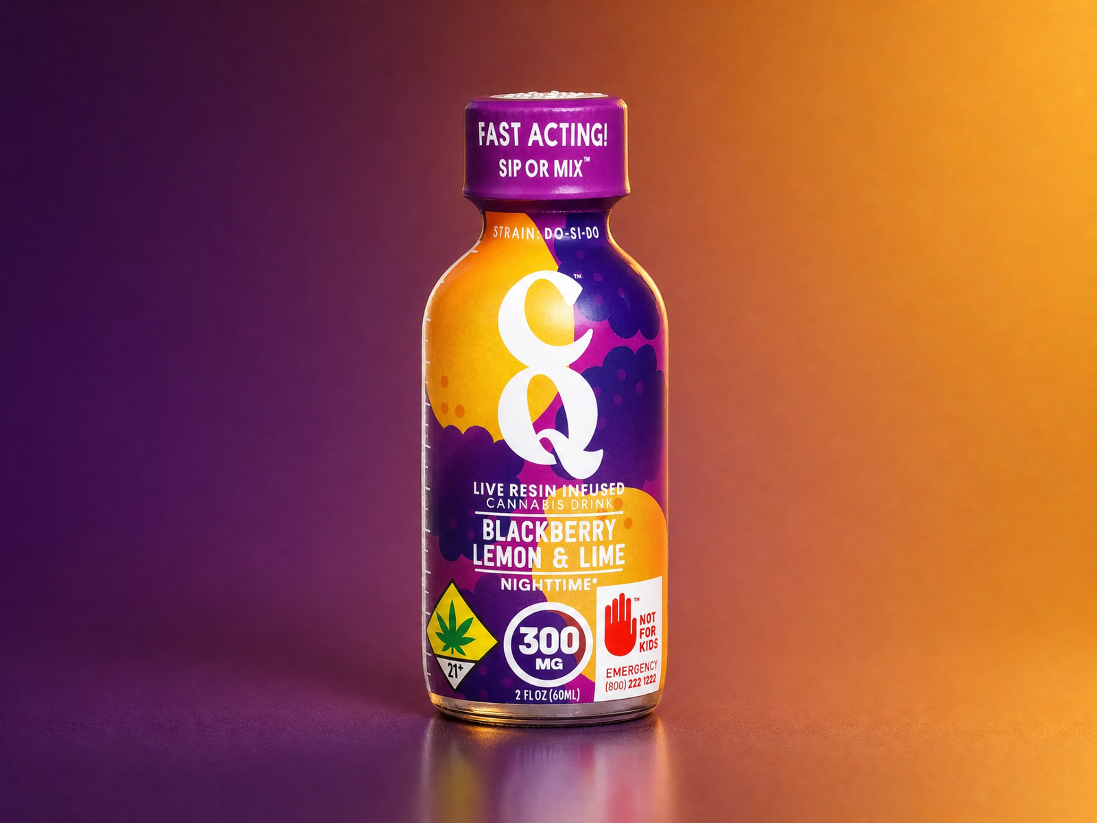 Beverage 1:1:1 THC:CBD:CBN Nighttime Blackberry Lemon Lime 2oz