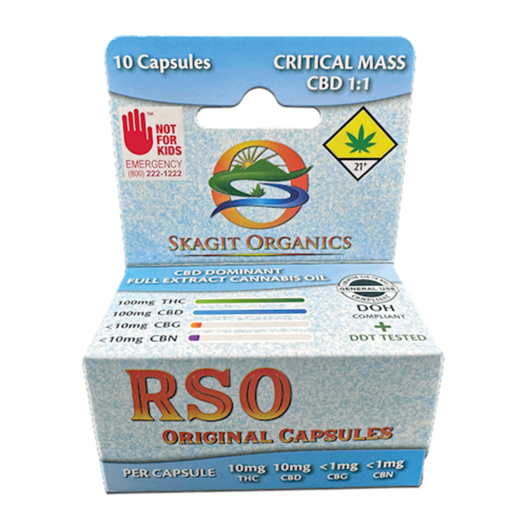 Capsules RSO Original Critical Mass 1:1 CBD DOH