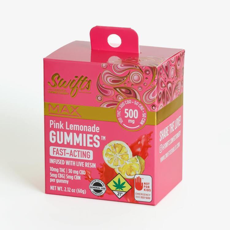 Swifts Solid Edible Gummies CBD Pink Lemonade Max 3:1@500mg