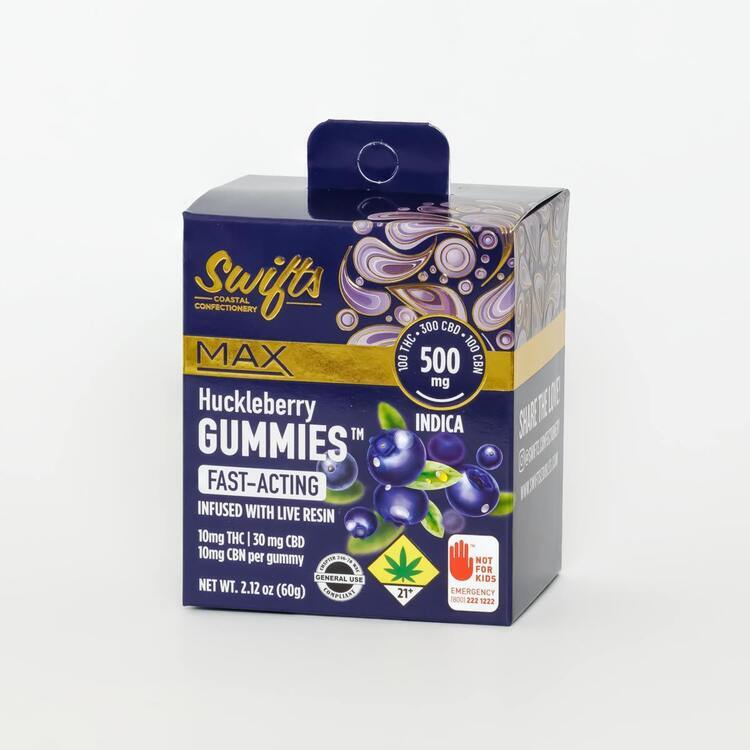 Swifts Solid Edible Gummies CBD Huckleberry Max 3:1@500mg