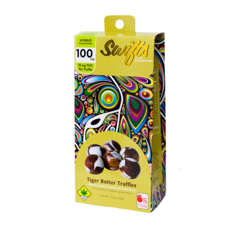 Swifts Solid Edible Hybrid Tiger Butter Truffles@100mg