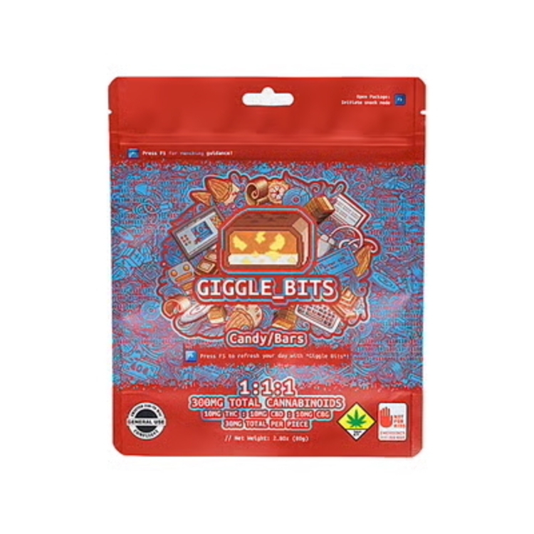 Swifts Solid Edible Hybrid Giggle Bits Chocolate THC:CBD:CBG @300mg