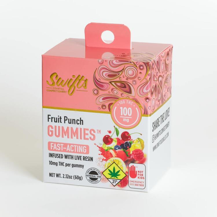 Swifts Solid Edible LR Gummies Fruit Punch @100mg