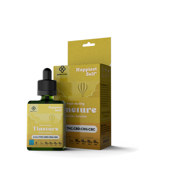 Green Revolution Liquid Edible Happiest Self Tincture 1:1:1:1@400mg