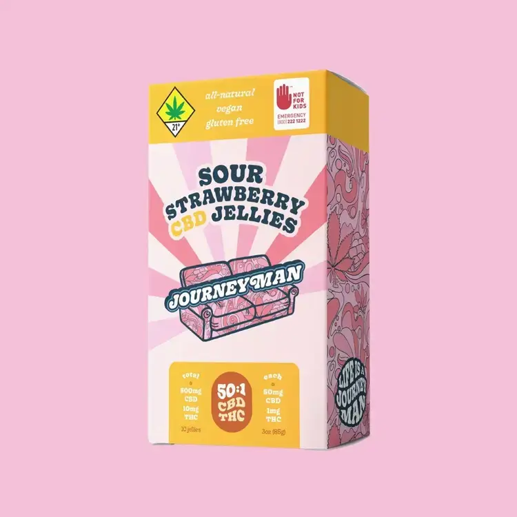 Journeyman Solid Edible Fruit Jelly Sour Strawberry 50:1@200mg