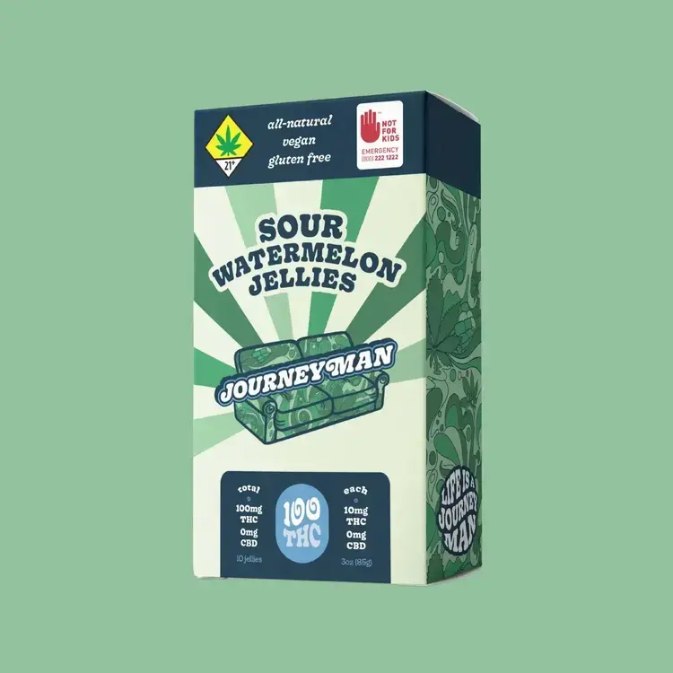 Journeyman Solid Edible Fruit Jelly Sour Watermelon@100mg