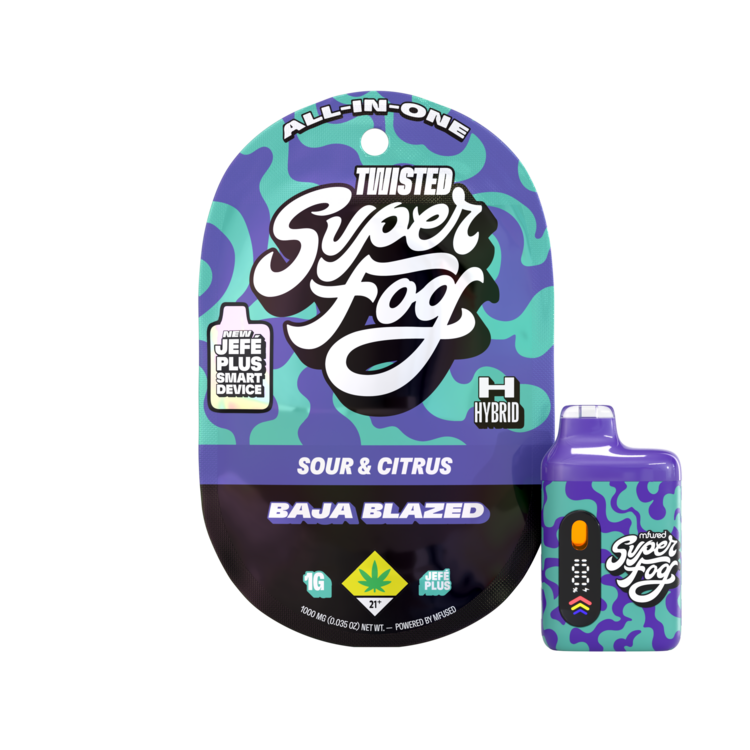 MFUSED SF TWISTED Baja Blazed flavored distillate JEFE PLUS disposable vape 1g