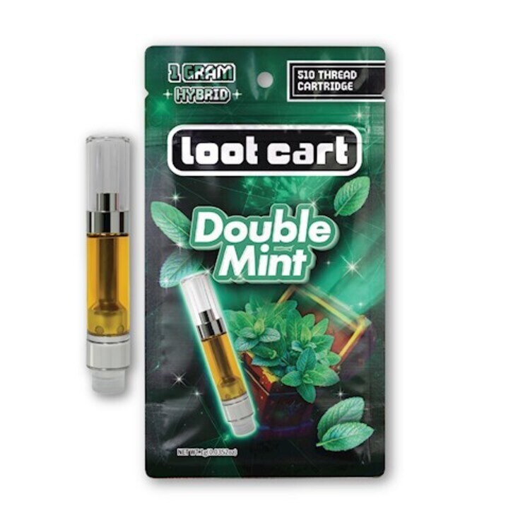 LOOT Double Mint (H) flavored distillate cartridge 1g