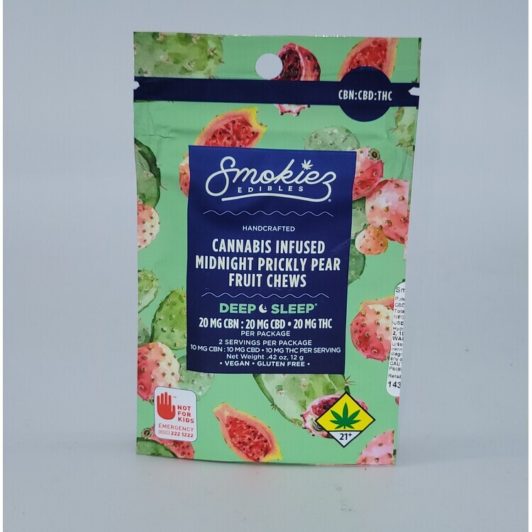 SMOK Midnight Prickly Pear Trifecta CBN:CBD:THC 1:1:1 2 pack fruit chews
