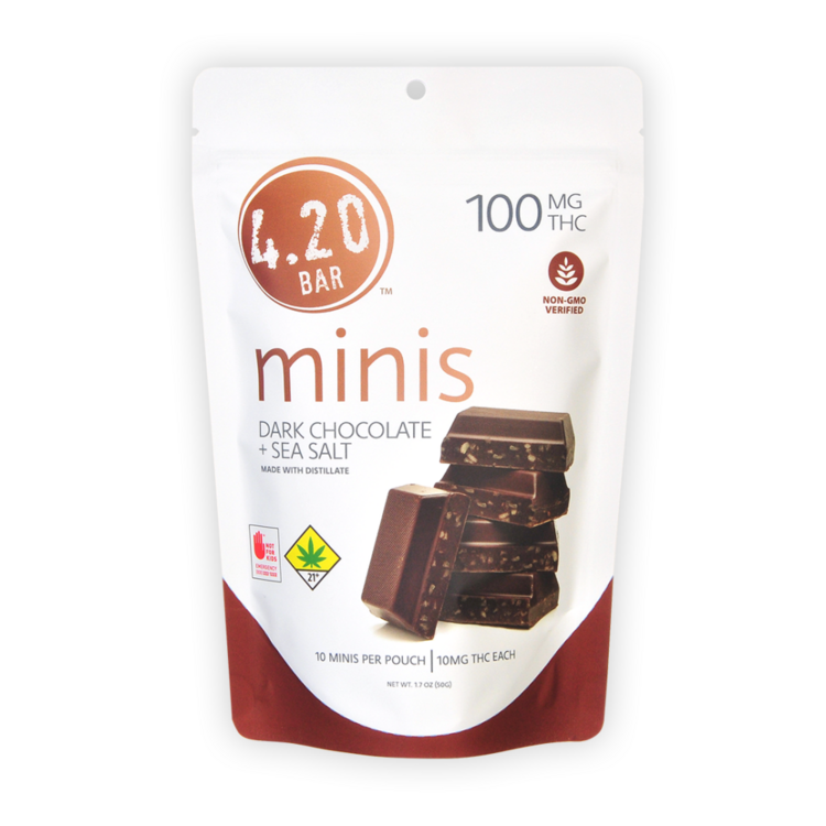 Evergreen Herbal 420 Minis Solid Edible Dark Chocolate Sea Salt@100mg