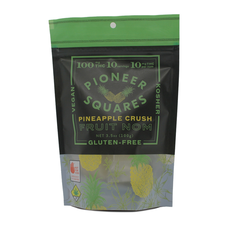 100mg Pineapple Crush Soft Candies Pioneer Squares