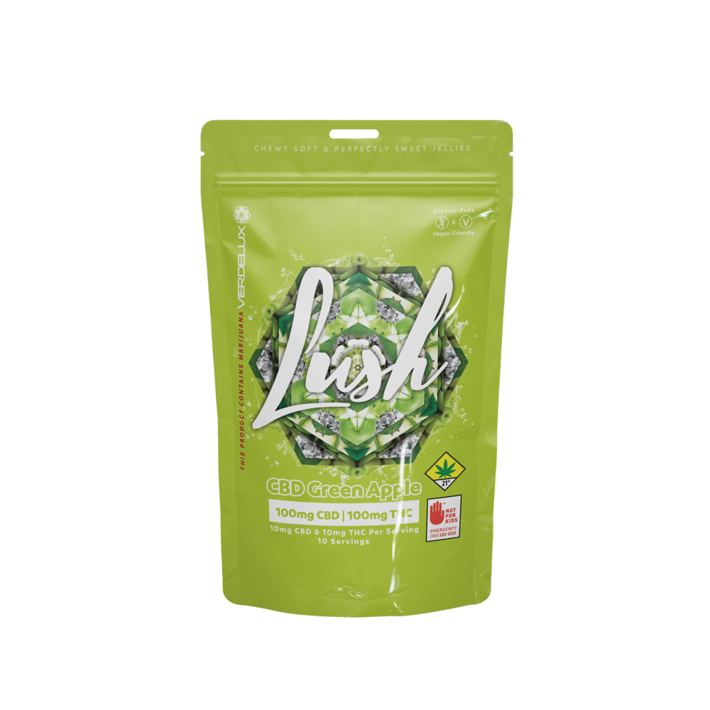 Lush Green Apple Gummies 1:1 THC CBD 10 pack