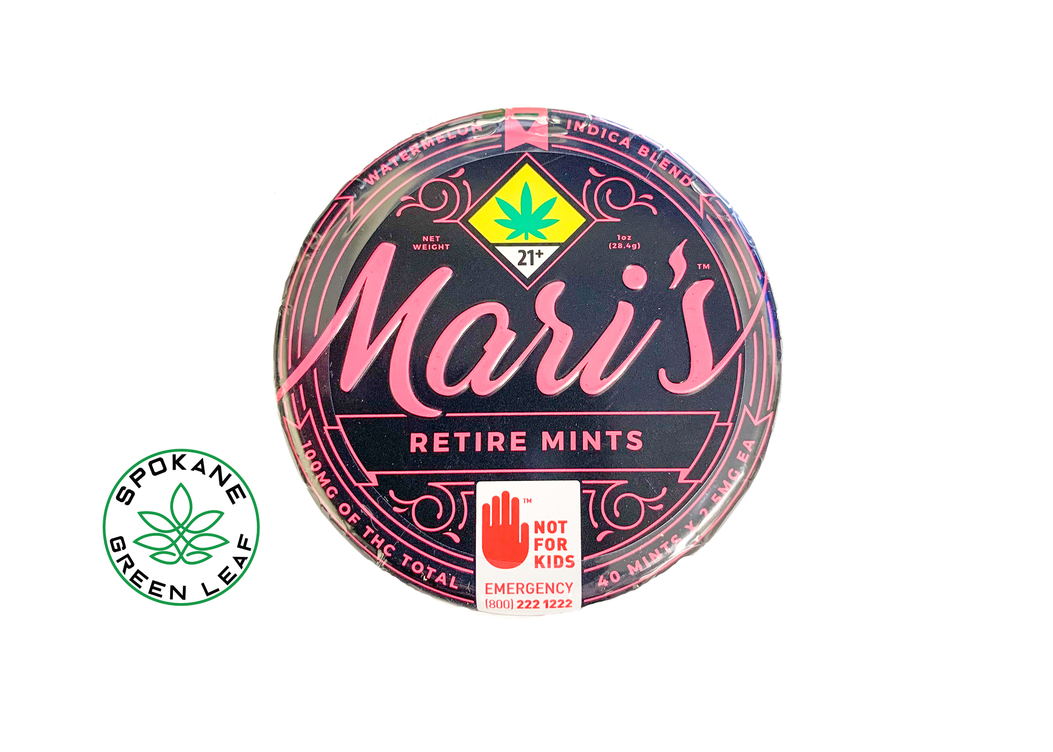 Mari's Mints Retire Watermelon 40pk (100mg THC) [.5g] Mari